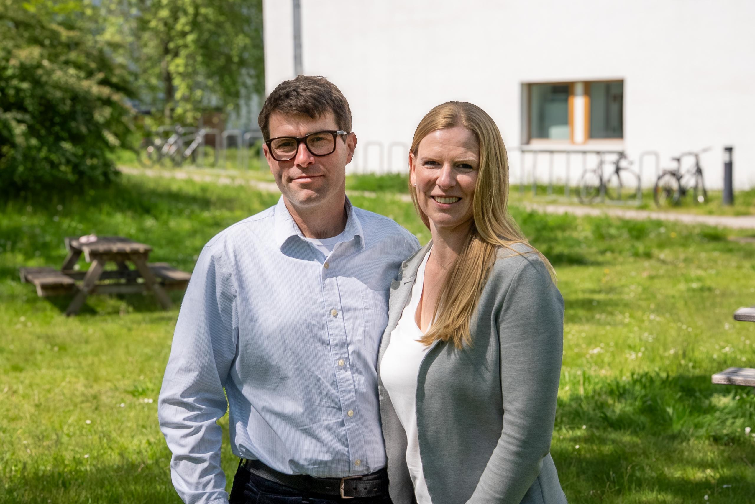 Portrait of the co-founders and managing directors with expertise in translational pharmacology and radiochemistry for radiopharmaceutical and targeted oncology development.
