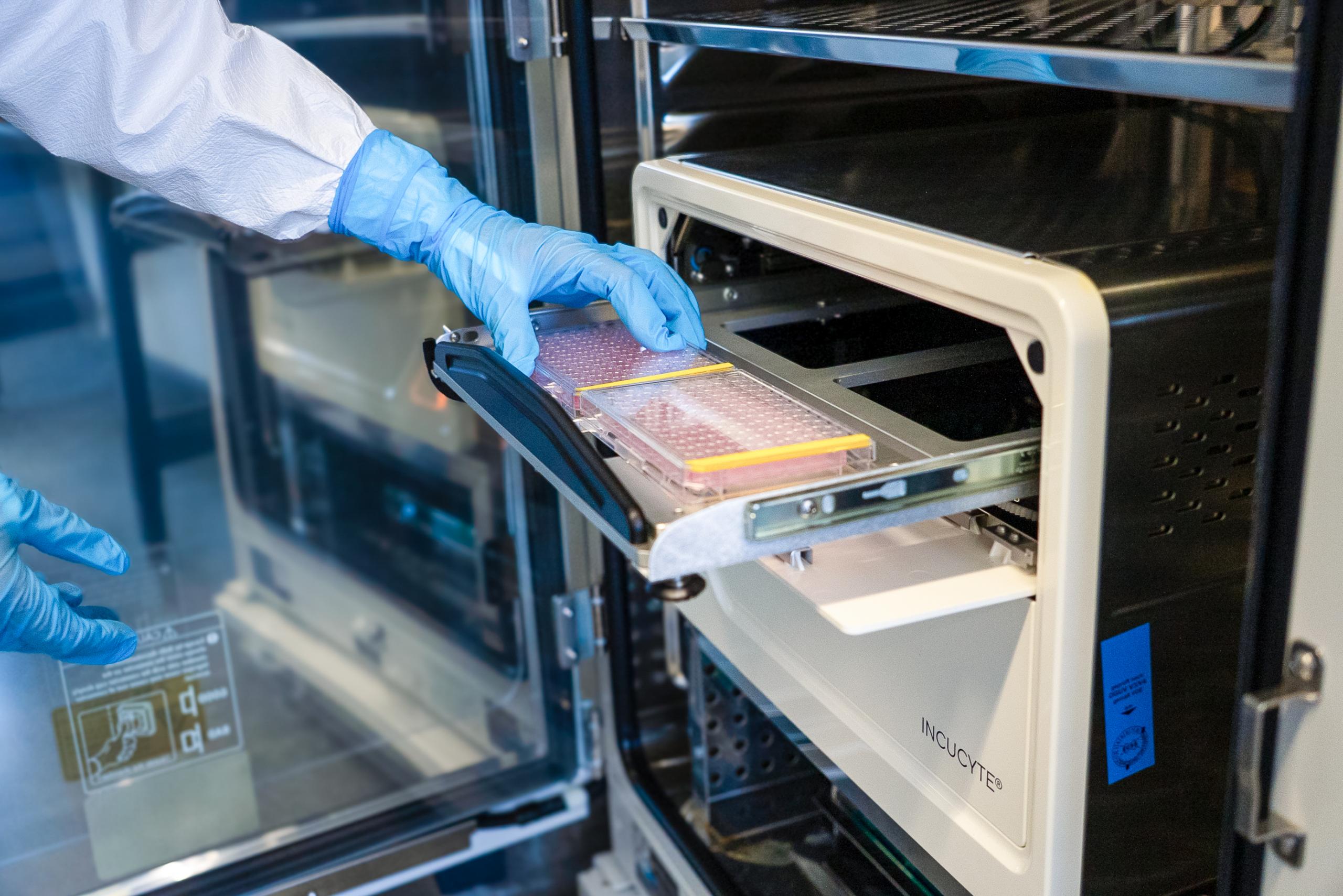 Preparation of radioactive cellular samples for live cell imaging analysis.